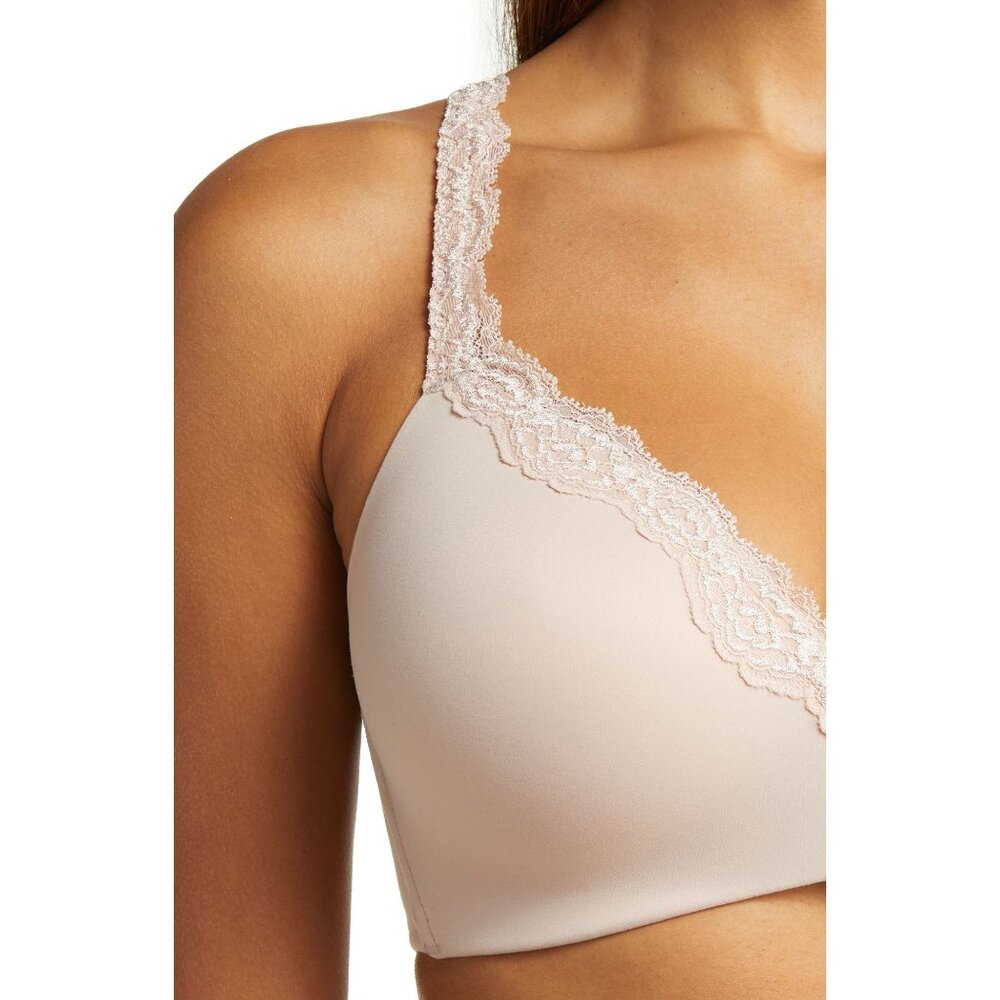 🆕 WACOAL Softly Styled Wireless Bra 34DD Rose Dust (Beige) #856301 - Picture 4 of 10